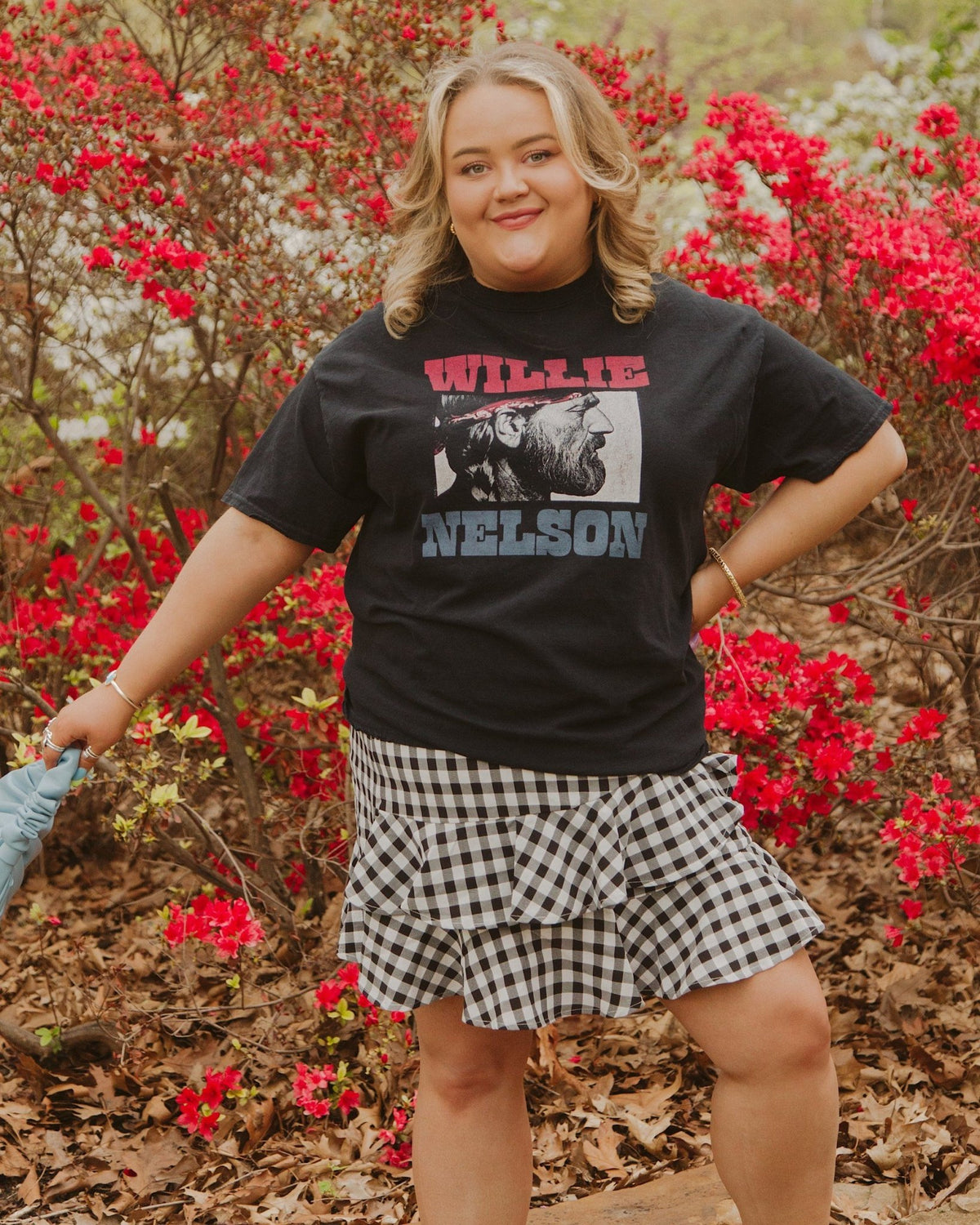 Willie Nelson Bandana Black Thrifted Tee (FINAL SALE) - shoplivylu