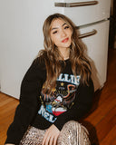 Willie Nelson Born For Trouble Black Thrifted Sweatshirt - shoplivylu