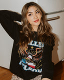 Willie Nelson Born For Trouble Black Thrifted Sweatshirt - shoplivylu