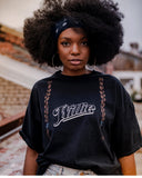 Willie Nelson Braids Black Thrifted Tee - shoplivylu