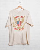 Willie Nelson Eagle Shield Off White Thrifted Tee
