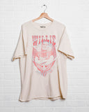 Willie Nelson In Pink Off White Thrifted Tee - shoplivylu