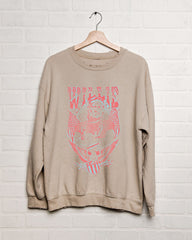 Willie Nelson In Pink Sand Thrifted Sweatshirt - shoplivylu