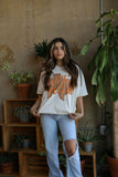 Willie Nelson Orange Texas Off White Thrifted Tee