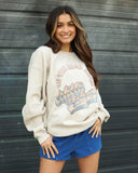 Willie Nelson OTR Metal Sand Thrifted Sweatshirt - shoplivylu